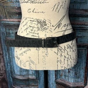 Michael Kors Logo reversible brown to black belt with silver buckle, excellent